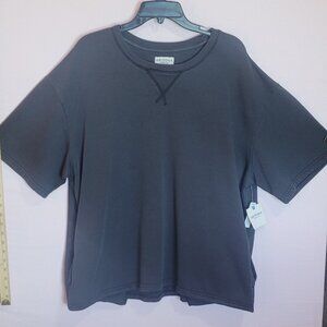 NWT Sweatshirt XL Short Sleeve Black 2 Pockets Pullover ARIZONA JEAN CO.